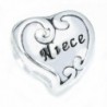 Sterling Silver Love Niece Heart Flower Family Bead For European Charm Bracelets - CH11L5U81S9