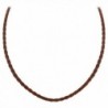 Gem Avenue 925 Sterling Silver Brown Braided Leather Cord Necklace - CB11FVA4NO9