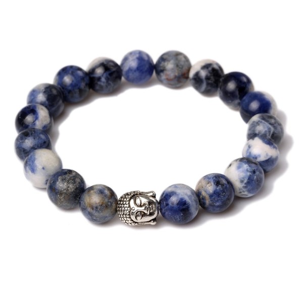 JDZ Amulets 10mm Beaded Stretch Stone Bracelet Buddha Mala Energy Bracelet Reiki Healing Crystal Bracelet - CH1263X1N7N