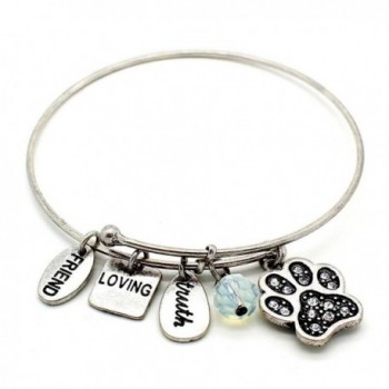 Symbology Dog Bangle Bracelet Silver - CX128KXL9R3