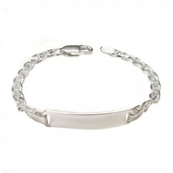 Sterling Silver 6MM Italian Fancy Baby ID Bracelet with Lobster Clasp Closure - CU1242BWIV3