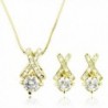Jewelry Sets - BESSKY Bridal Jewelry Sets Earrings Long Necklace Pendants Crystal Wedding Necklace - CZ12B906IQB