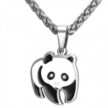 Panda Bear Pendant Necklace in Black Gift Box - C712JE0EUDB