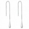 Angel caller Threader Earring White Gold 925 Sterling Silver Dangle Drop Women Earrings - CA184MZIUQ5