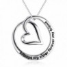 Sterling Silver "Always My Sister Forever My Friend" Love Heart Pendant Necklace- 18" - CJ120X8OGGT