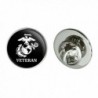 Veteran Marine Corps USMC White on Black Officially Licensed Metal 0.75" Lapel Hat Pin Tie Tack Pinback - CA1825KIGQ7