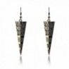 Lureme Vintage Etched Long Triangle Bronze Dangle Hook Earrings with X Design for Women 02002143-1 - CC11E3ELRDF