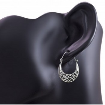 Oxidized Sterling Silver Celtic Earrings in Women's Hoop Earrings
