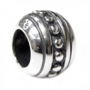 Sterling Silver Round Dot European Style Bead Charm - C4116K3G5T3