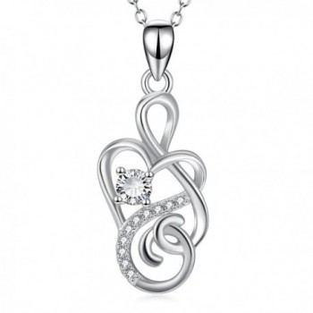 925 Sterling Silver "Eternal Love" Infinity Heart Pendant Necklace 18" - CT1857HIQ3E