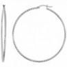 Sterling Silver Diamond cut Hoop Earrings- 2 1/2 inch wide - CE12CJ99EPN
