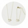 Fettero Simple 14K Gold Fill Hammered Linked Rings Layering Necklace UNITY LINK Bracelet Necklace Set - C31800HE5Q9