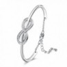 Angelady"Pure Love" 7" Inches Infinity Bangle Bracelet with Extend Chain AAA Cubic Zirconia Jewelry Gifts - CL186SYYUE6