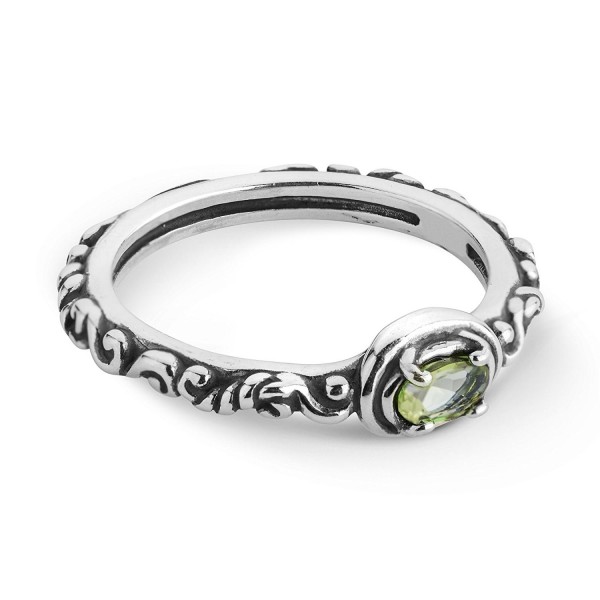 Simply Fabulous Sterling Silver & Faceted Peridot Band Ring - C3184Y8IYMC