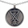 The Sigil of Lucifer Church of Luciferian Seal of Satan pewter pendant necklace - C518820M47O