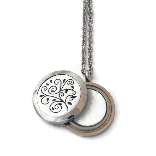 Stainless Steel Aromatherapy Locket-Tree Twist Off Style - CO12CC9SPQT