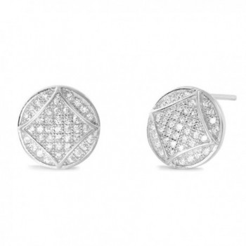 Fabulous Circle Sterling Silver CZ Stud Earrings - Sterling Silver Earrings Studs - CH183NC0RQR