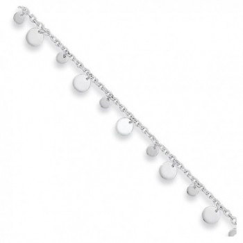 Sterling Silver Dangling Circle & Heart Anklet 10 Inches - CL11DJXOMV5