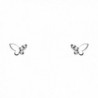 14k Yellow OR White Gold Butterfly Stud Earrings with Screw Back - CF122E3VHBN