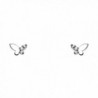 14k Yellow OR White Gold Butterfly Stud Earrings with Screw Back - CF122E3VHBN