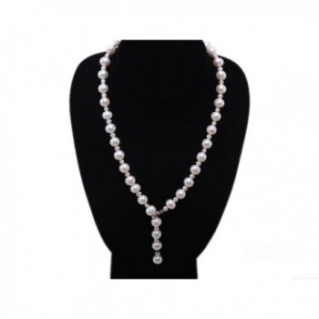 JYX AAA 10-11mm White Round Freshwater Pearl Necklace Strand 22" - C4186WOAXTC