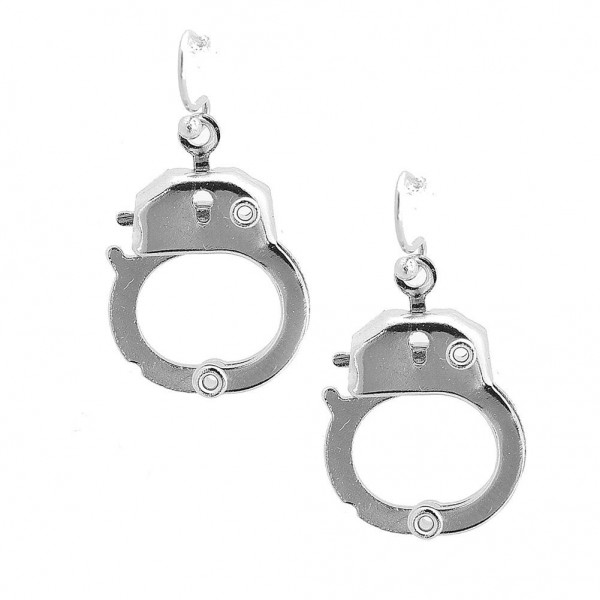 Spinningdaisy Silver Plated Functional Handcuff Earrings - C61191349LP
