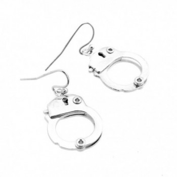 Spinningdaisy Silver Functional Handcuff Earrings