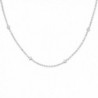 Sterling Silver Rope Chain Station Necklaces & Anklets 4mm Beads Nickel Free Italy- sizes 7 - 30 inch - CR11OG4IL2R