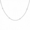 Sterling Silver Rope Chain Station Necklaces & Anklets 4mm Beads Nickel Free Italy- sizes 7 - 30 inch - CR11OG4IL2R