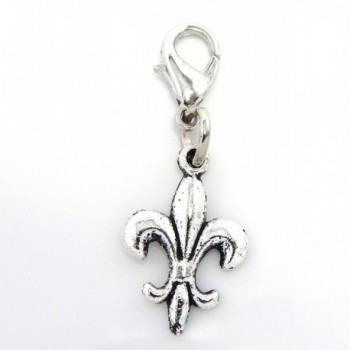 Jewelry Monster Clip-on "Small Fleur De Lis" Charm Bead - CO11T4TD1WJ