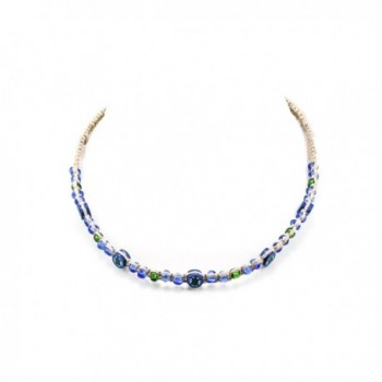 Hemp Choker Necklace With Fimo Disc Glass Bead Turtle - CM182WQ9SX3