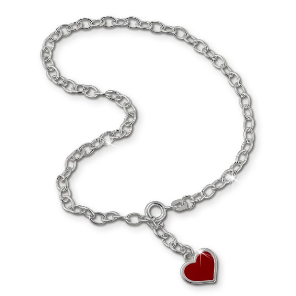SilberDream anklet red heart 925 Sterling Silver 9.8 inch SDF006 - CB116VAERGH