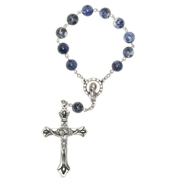 One Decade Pocket Rosary made with Sodalite Gemstones - C8118LMRLAR