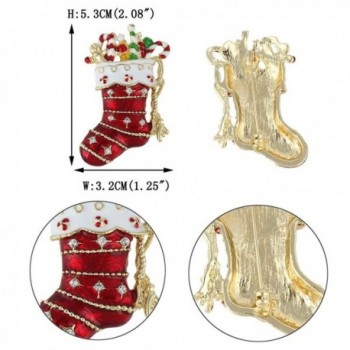 EVER FAITH Stocking Austrian Gold Tone in Women's Brooches & Pins