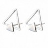 Helen de Lete Original Minimalist Double Triangle Sterling Silver Stud Earrings - C9185DW7GS6
