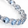 925 Sterling Silver Round Classic Simulated Tanzanite & Diamond Tennis Bracelet - C712BZN89M3