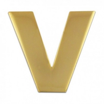 PinMart's Gold Plated Alphabet Letter V Lapel Pin - C4119PEME9J