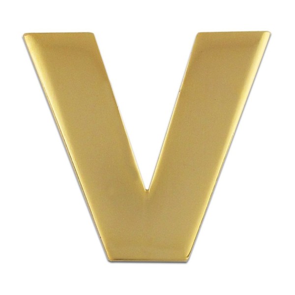 PinMart's Gold Plated Alphabet Letter V Lapel Pin - C4119PEME9J