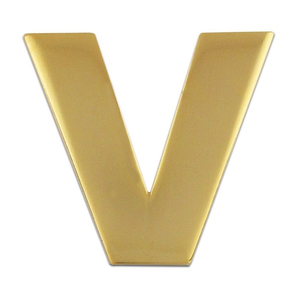 PinMart's Gold Plated Alphabet Letter V Lapel Pin - C4119PEME9J