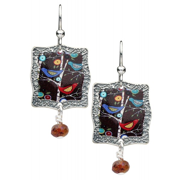 Earth Dreams-Whimsey Birds On Tree Earrings - CS11PAG0X2F