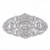 EVER FAITH Austrian Crystal Wedding Art Deco Buckle Brooch Clear - Silver-color - C011FWGV9R7