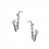 chelseachicNYC High Gloss Pave Crystal Tiny Saxophone Earrings - C912GF1MXRR