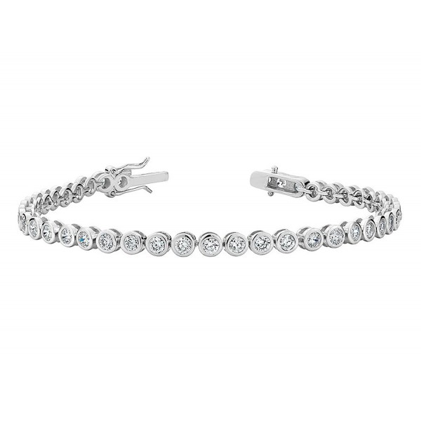 Created White Topaz Tennis Bracelet 4.0 Carat (ctw) in Sterling Silver - CW12C45OFMT