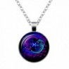 Glass Zodiac Signs 12 Constellations Pendant Necklace for Women-Astrology Statement Choker Vintage Jewelry - C1188ZOSRR2