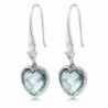 Sterling Checkerboard Created Aquamarine Earrings