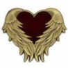 PinMart's Antique Gold Heart with Angel Wings Enamel lapel Pin - CT11PACZOPZ