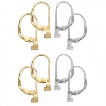 Convertiblez 4 Pair of Earring Converters Post to Lever Back Combo 2 Pair Gold 2 Pair Silver - CR121XSGTJ5