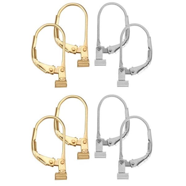 Convertiblez 4 Pair of Earring Converters Post to Lever Back Combo 2 Pair Gold 2 Pair Silver - CR121XSGTJ5