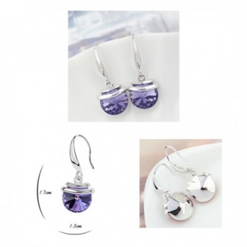 LY8 Holiday Gift Silver Tone Crystal Love Twist Dangle DropEarrings for Party Prom - Purple - CH12GTCUDOR