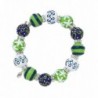 Clementine Design Kate & Macy Blue & Green Dream Bracelet Painted Glass Beads Rhinestones - C212EXJEE07
